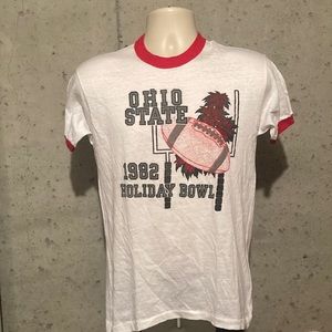 Vintage Ohio State 1982 Holiday Bowl T-Shirt Velva Sheen Size Large White